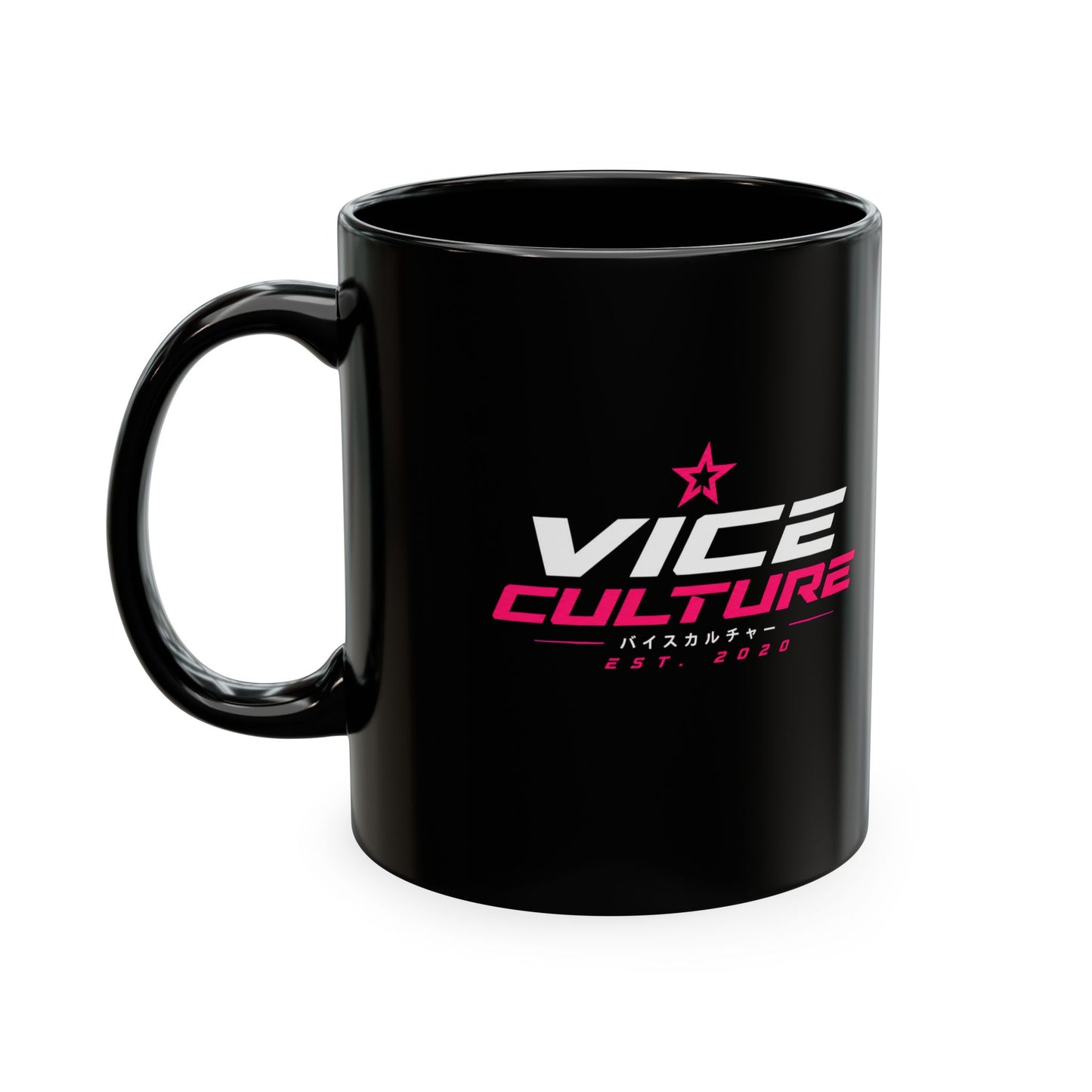 Vice Culture JDM Streetwear Black Ceramic Mug – Minimalist Car Culture Coffee Cup