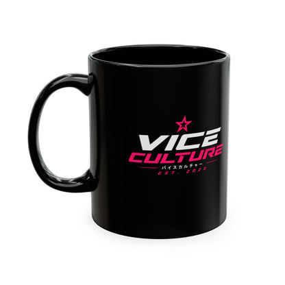 Vice Culture JDM Streetwear Black Ceramic Mug – Minimalist Car Culture Coffee Cup