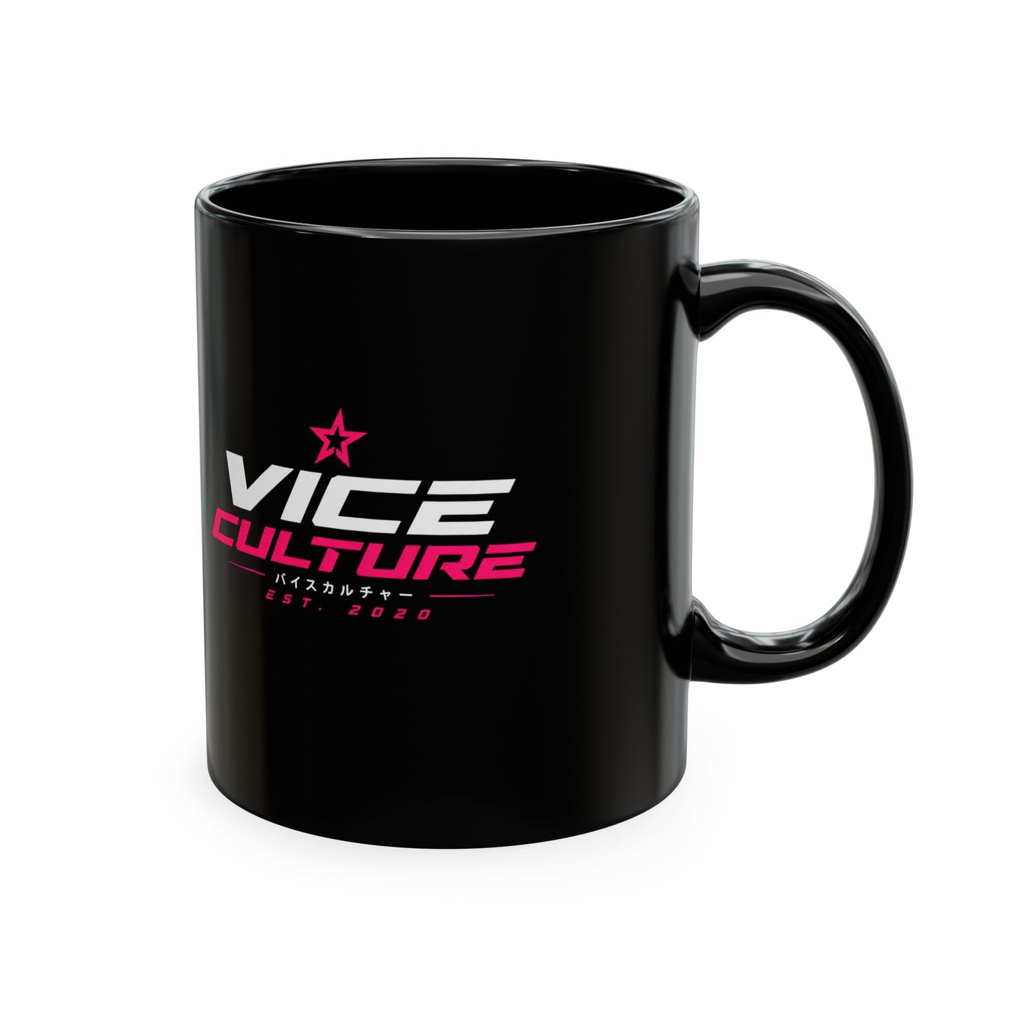 Vice Culture JDM Streetwear Black Ceramic Mug – Minimalist Car Culture Coffee Cup