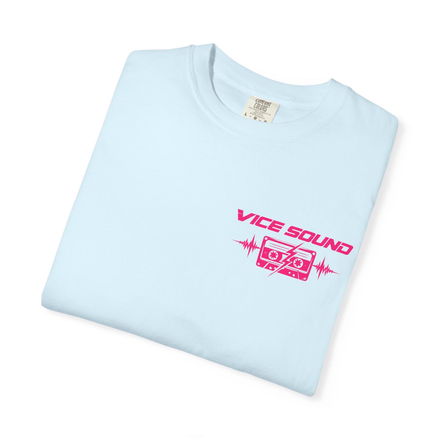 Vice Soundtrack Retro Streetwear T-Shirt – 80s Synthwave Boombox Graphic Tee, Cyberpunk Urban Apparel, Heavyweight Cotton Graphic Shirt