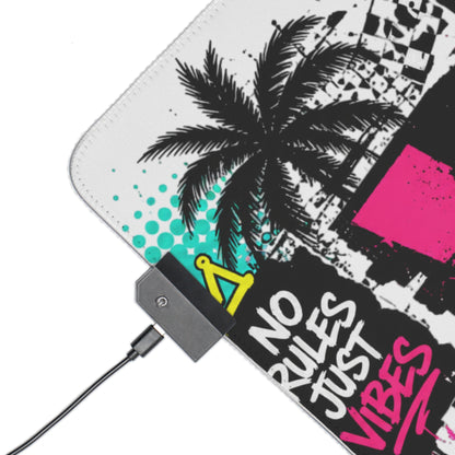 Vice City Streetwear Graffiti Gaming Mouse Pad – Extended RGB Desk Mat, Urban Street Art Gamer Setup, Cyberpunk Large Mousepad
