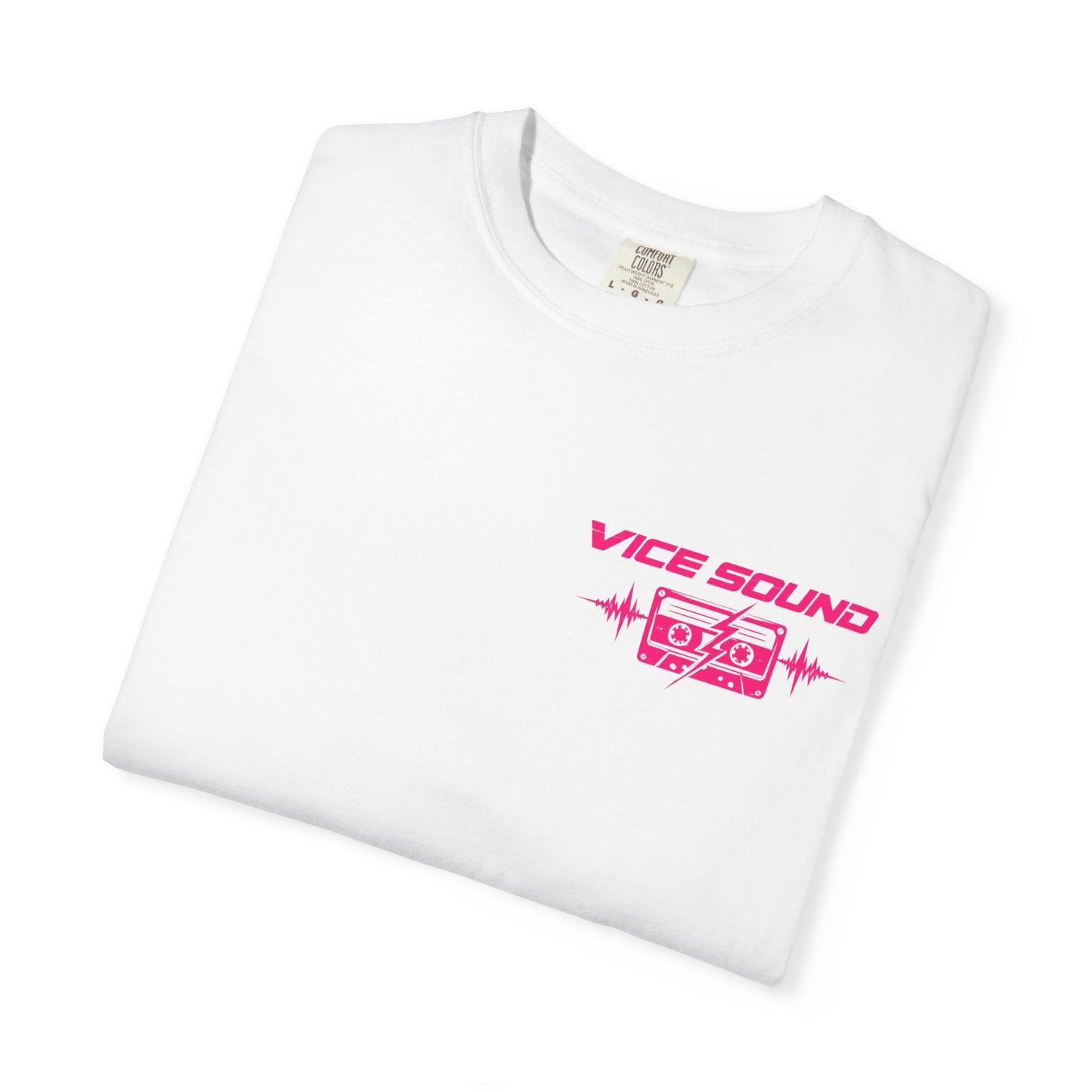 Vice Soundtrack Retro Streetwear T-Shirt – 80s Synthwave Boombox Graphic Tee, Cyberpunk Urban Apparel, Heavyweight Cotton Graphic Shirt