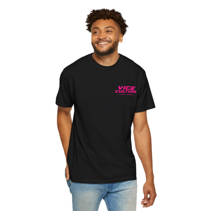 Vice Culture Oversized Neon Streetwear T-Shirt – Retro Cyberpunk City Back Print