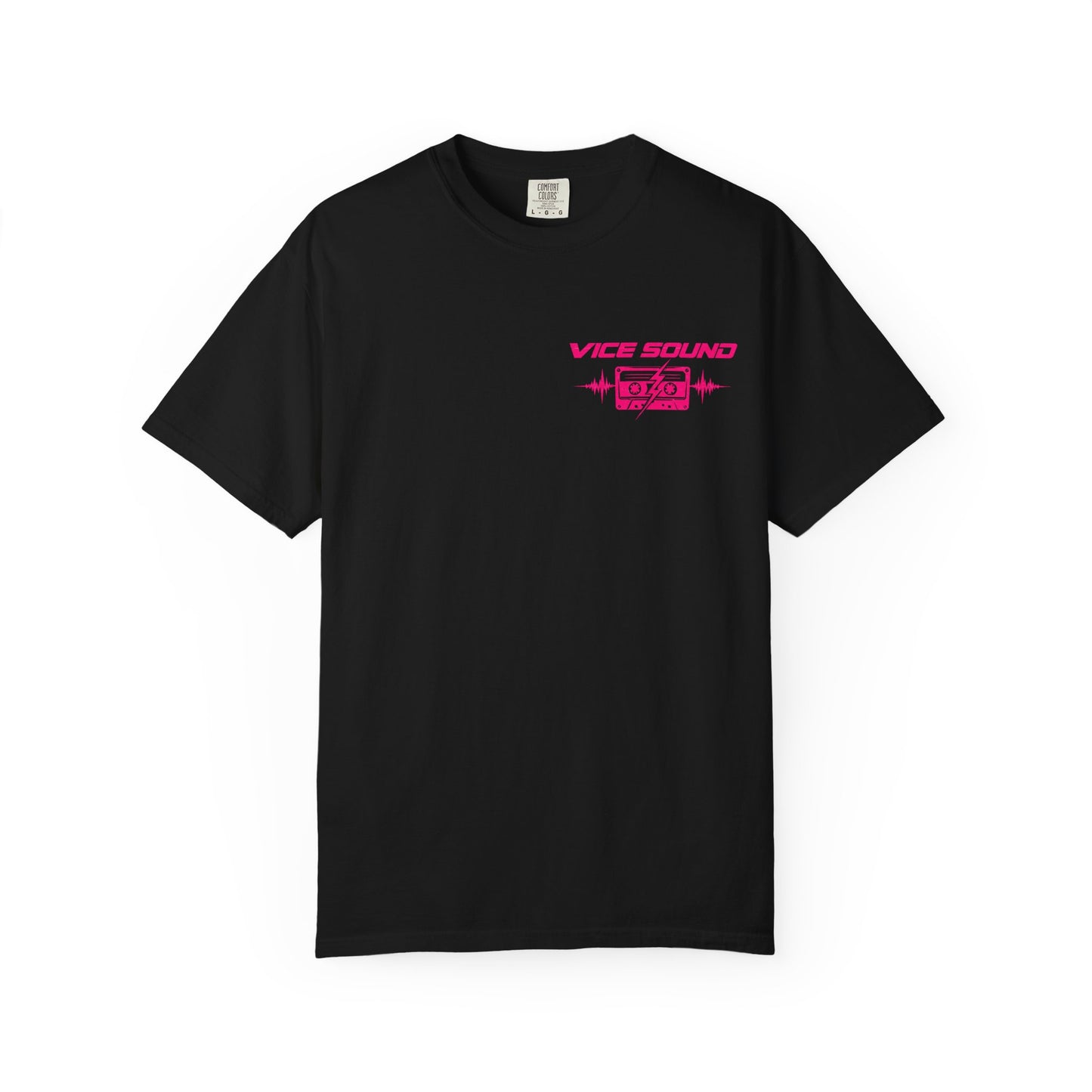 Vice Soundtrack Retro Streetwear T-Shirt – 80s Synthwave Boombox Graphic Tee, Cyberpunk Urban Apparel, Heavyweight Cotton Graphic Shirt