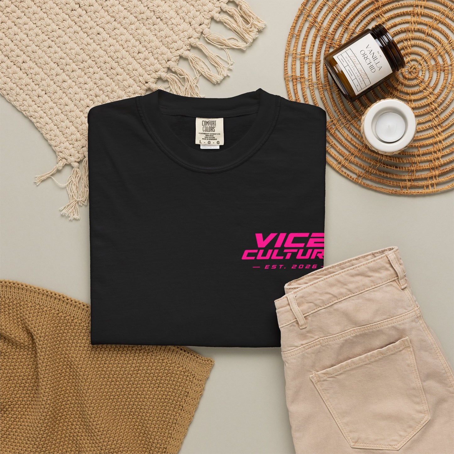 Vice Culture Oversized Neon Streetwear T-Shirt – Retro Cyberpunk City Back Print