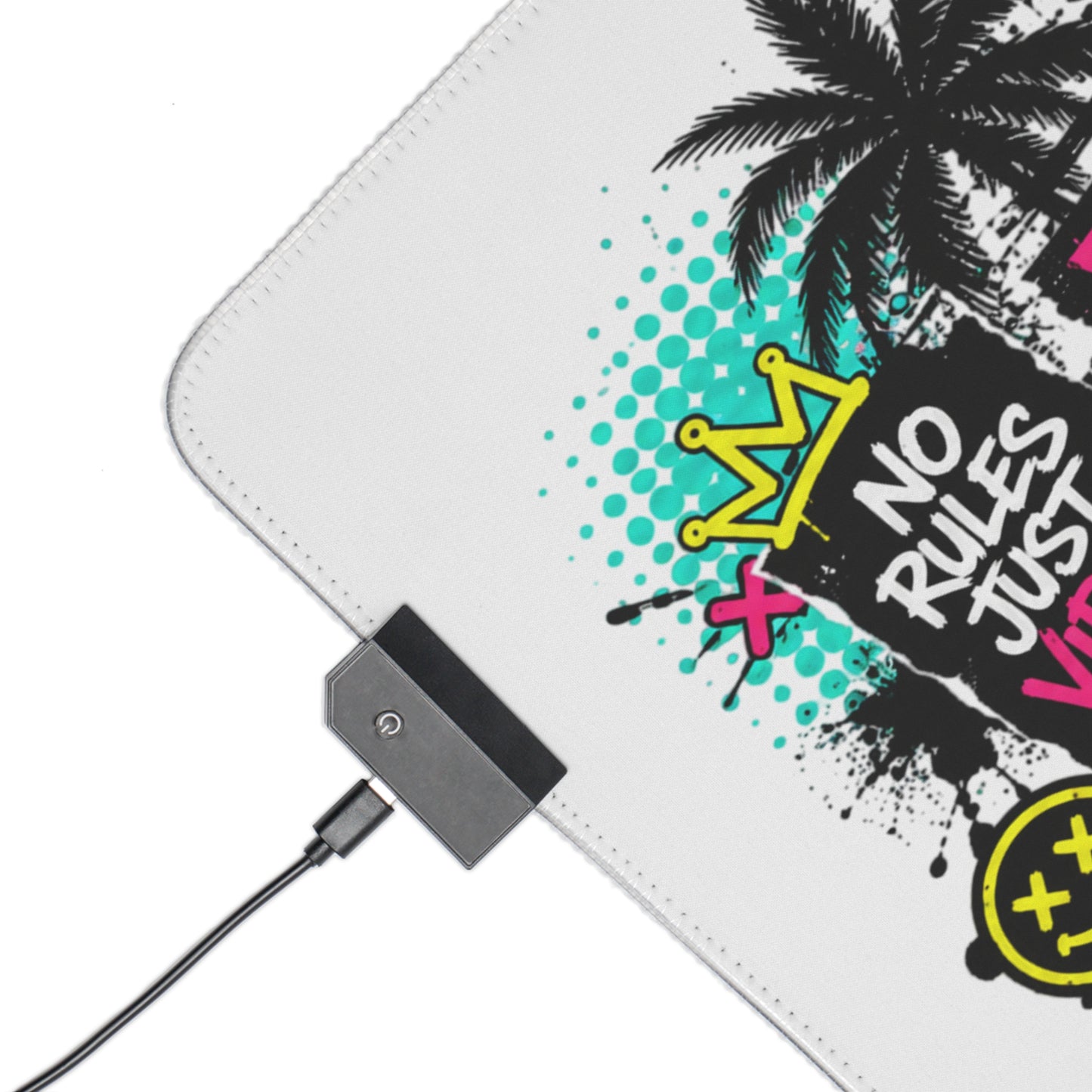 Vice City Streetwear Graffiti Gaming Mouse Pad – Extended RGB Desk Mat, Urban Street Art Gamer Setup, Cyberpunk Large Mousepad
