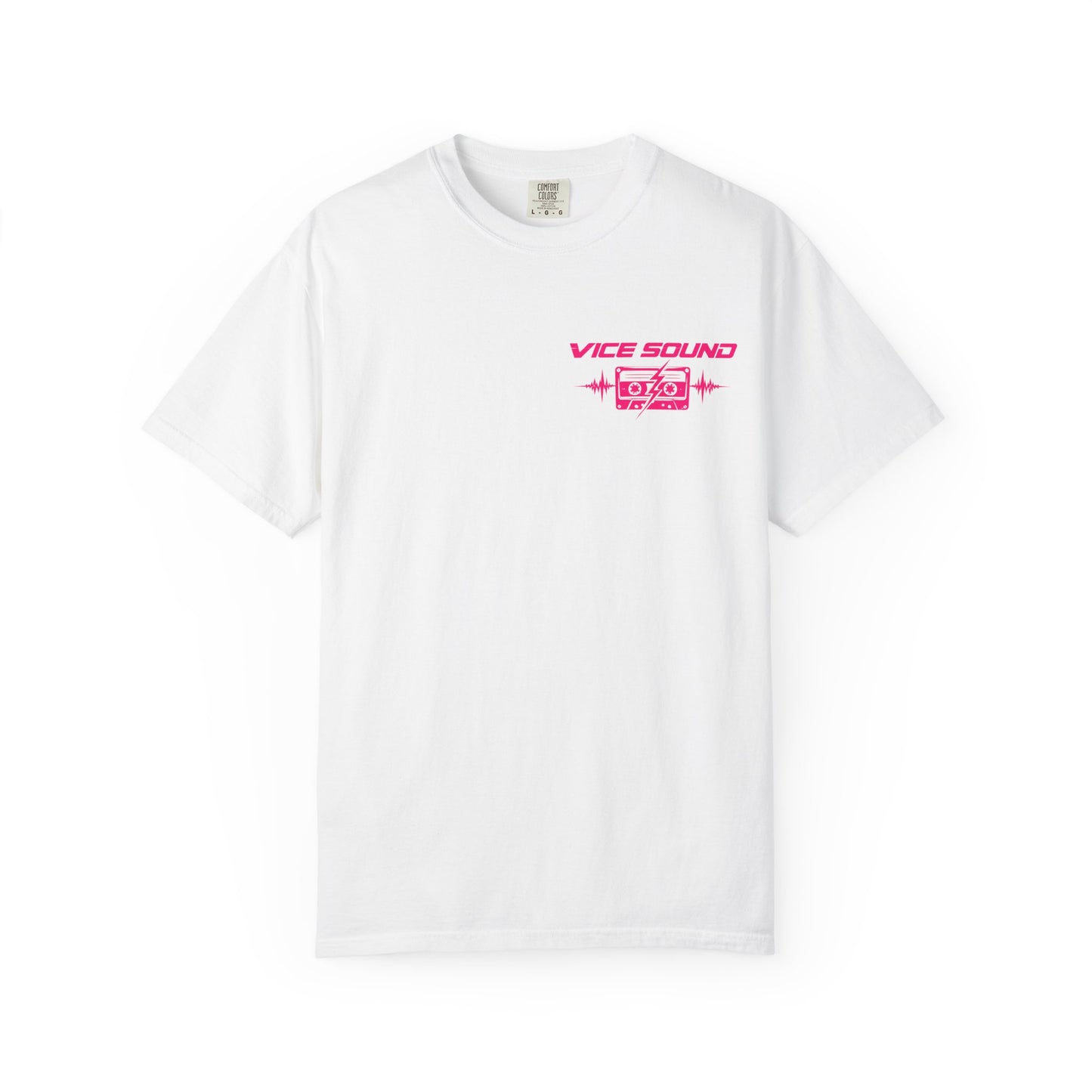 Vice Soundtrack Retro Streetwear T-Shirt – 80s Synthwave Boombox Graphic Tee, Cyberpunk Urban Apparel, Heavyweight Cotton Graphic Shirt