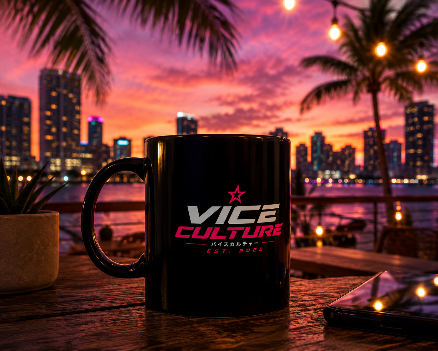 Vice Culture JDM Streetwear Black Ceramic Mug – Minimalist Car Culture Coffee Cup